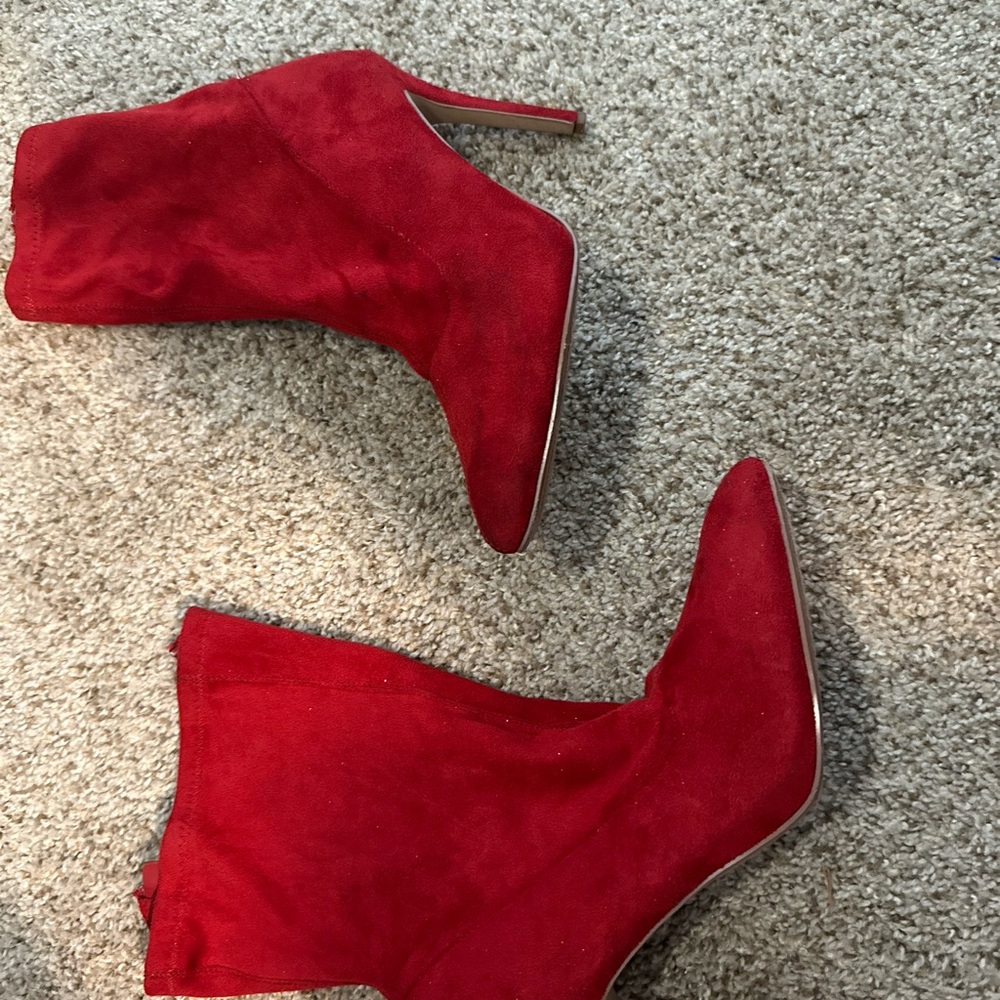Cape Robbin Red Heeled Boots Suede